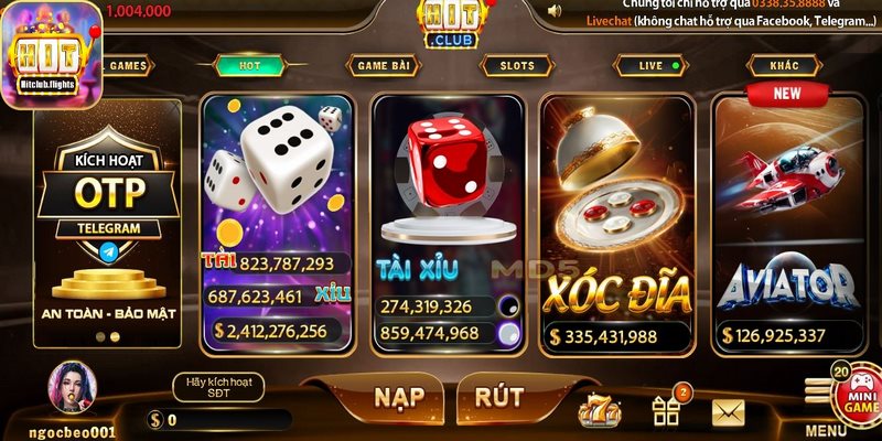 Nạp rút Hitclub dễ dàng giải trí với cổng game